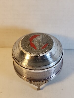 Aluminum Art Deco Powder Jar Vanity Accessory Powder Box 3.5'' × 2.5''