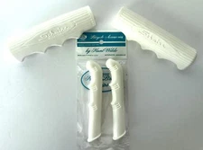 new Schwinn White Cotton Picker Slimline GRIPS + Hunt-Wilde LEVER COVERS White