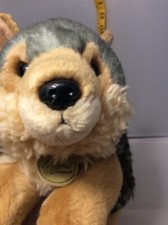 Miyoni By Aurora Grey and Beige Timber Wolf Plush Stuffed Animal 12"