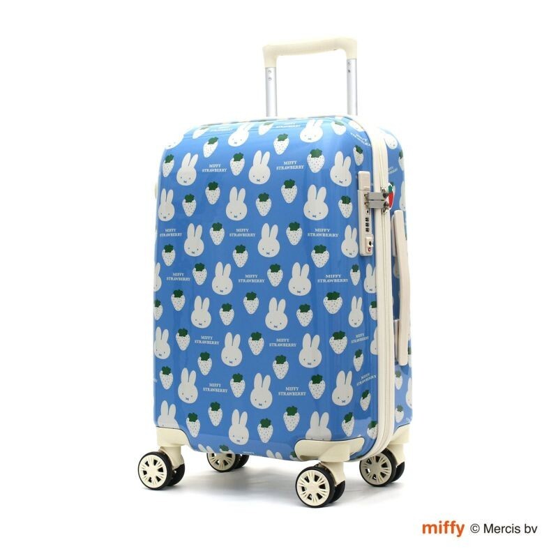 Miffy Suitcase S size zipper type Strawberry Blue Siffler