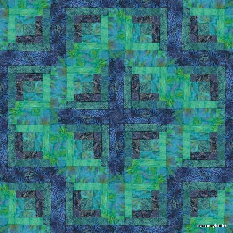 16 Block Log Cabin PreCut Quilt Kit PACIFIC NIGHTS 2. By