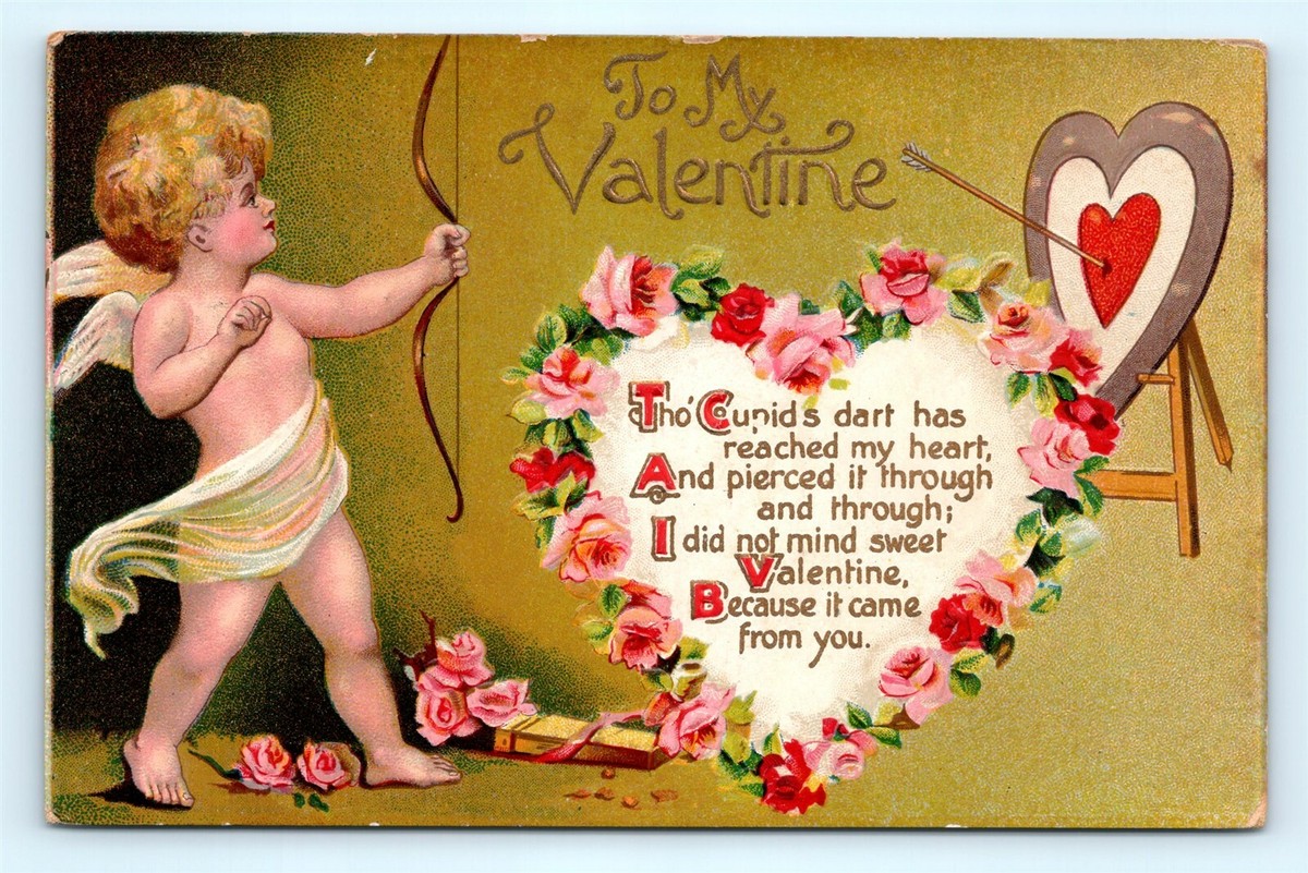 その他 SooyaStudio CUPID Ban Valentines Day Postcard Valentines Day To My Valentine Cupid Shooting Arrow 1912