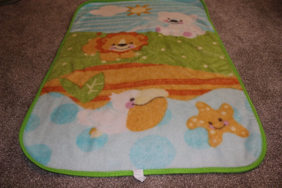 Fisher Price Manta Bebé Vellón Precious Planet Oso Polar León Infantil Animales Foto 4 de 4