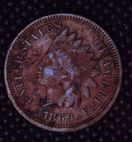 1869 Rare Date Indian Head Cent Fully Liberty 1(C) #F129