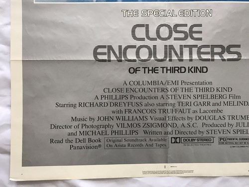 "Close Encounters Of The Third Kind" 1980 Original Movie Poster 1st Issue 27x40 - Picture 3 of 7