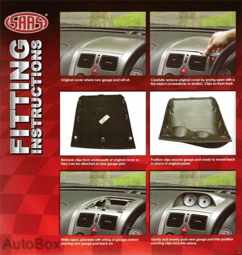 Holden VY VZ SV6 SS V6 UTE Pod w/ Autotecnica LCD Digital Boost Oil Press Gauge - Picture 3 of 12