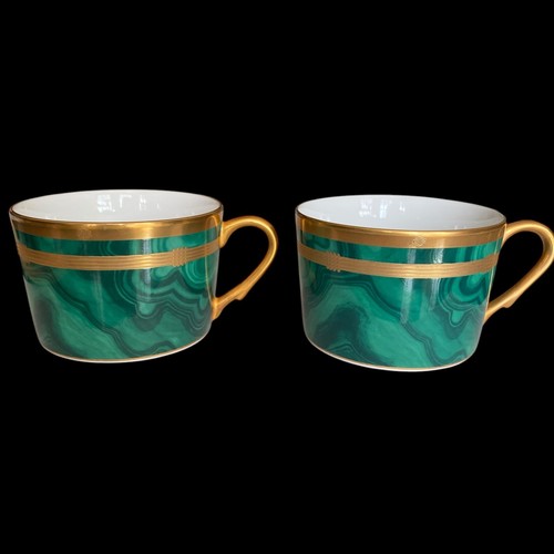 Christian Dior Gaudron Malachite Flat Cups & Saucers Set 4 Stickers - Picture 24 of 24