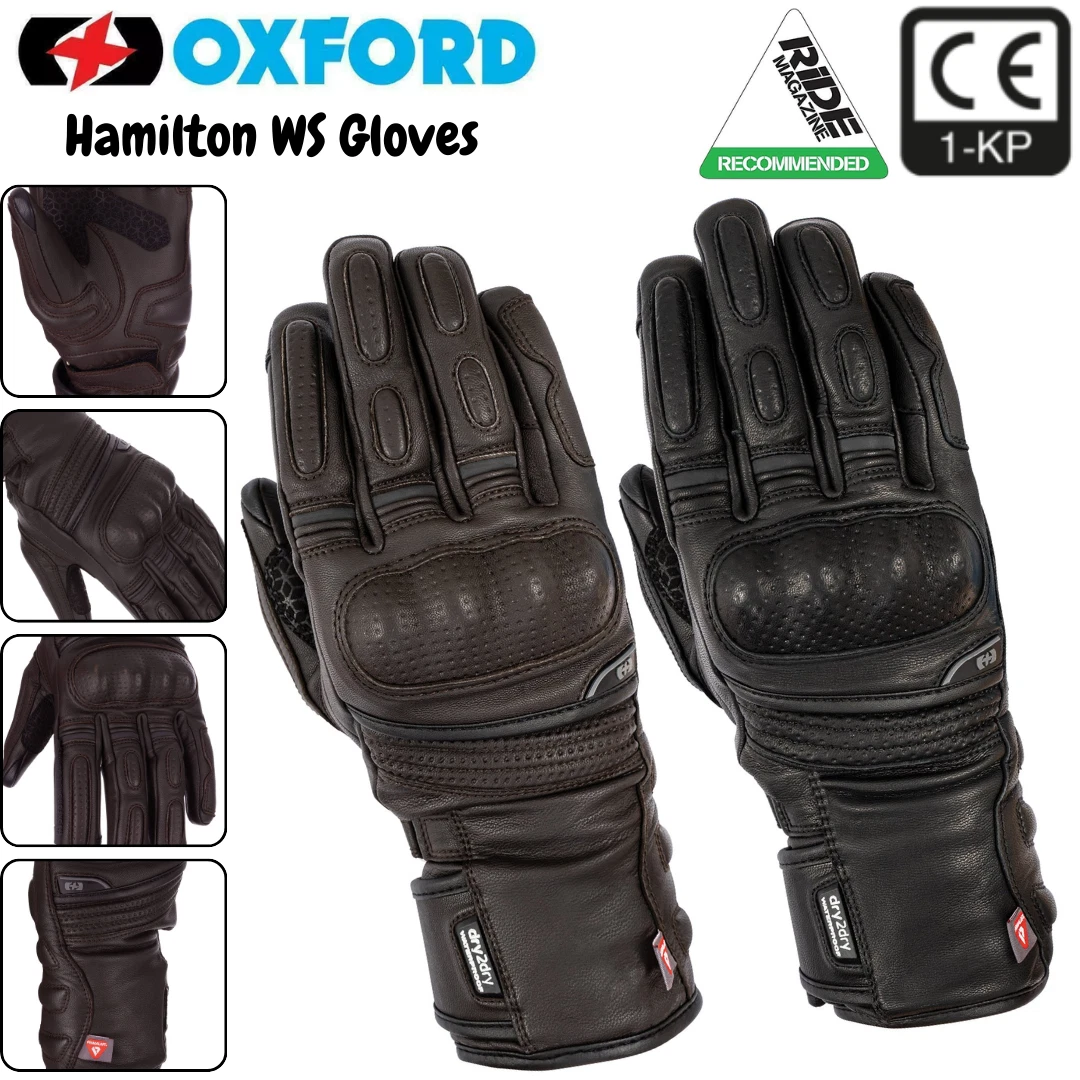Oxford Hamilton Women Winter Motorbike Gloves Waterproof Leather RiderBike Glove