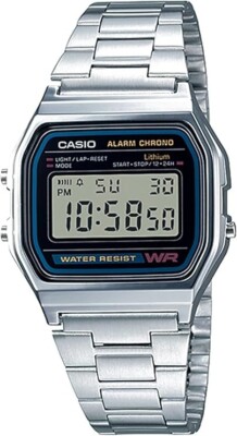 Casio A158W-1 Men's Watch Classic Digital Dial Stainless Steel Bracelet