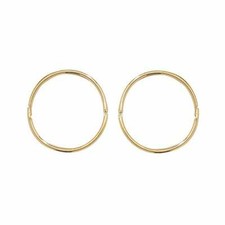 Genuine 9CT Yellow Gold 14MM HINGED SLEEPERS Earrings Solid 9 ct Gold earrings