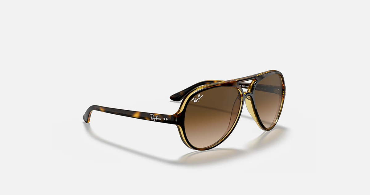 Ray-Ban Cats 5000 Classic Sunglasses, OS, Brown, Pilot Ray Ban Cats 5000 Classic | Tortoise | Green Gradient - High  main image 3
