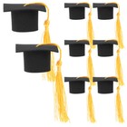8pcs Graduation Tassel Cap Toppers Cupcake Toppers Grad Party Dessert Picks