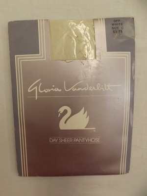 Vtg Gloria Vanderbilt ''Off White'' Day Sheer Pantyhose Plus Size C 210-300 lb NEW