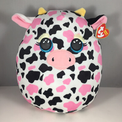 Ty Beanie Squishies (Squish-A-Boos) Plush MILKSHAKE the Cow (10