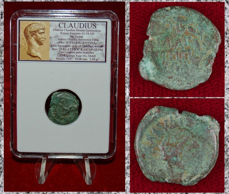 Ancient Roman Empire Coin CLAUDIUS Judaea Mint By Antoninus Felix Jerusalem