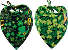 2 Pack St. Patrick'S Day Dog Bandana Reversible Triangle Bibs Scarf Accessori...