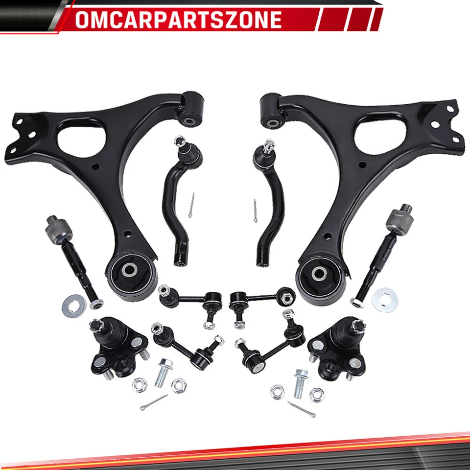 For 2006-2011 Honda Civic SI 12Pcs Front Lower Control Arms Ball Joints Tie Rods - Image 4 of 4