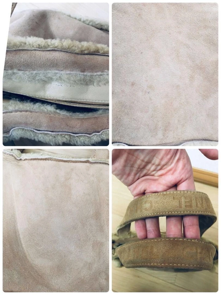 Bolso de Mano Chanel Mouton Gamuza Piel Cuero Logo Genuino Marrón Japón Foto 2 de 4