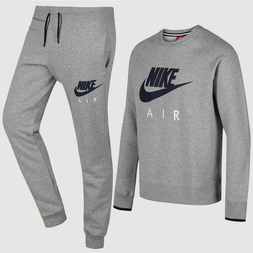 ⚫⚫ para hombre Nike Air sudadera cuello redondo completa Polar Chándal Top  Parte inferior gris | eBay