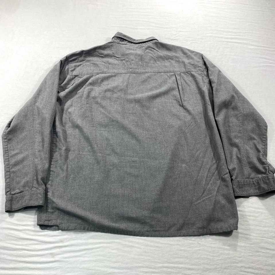 VINTAGE Split Shirt Mens XL Gray Snap Button Up Skateboarding Surf Y2K Adult * - Image 2 of 4