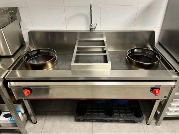 Wok de Gas Wok Inox serie ASE (x2 Quemadores) - Semi Nuevo (Usado Por 1 Mes)