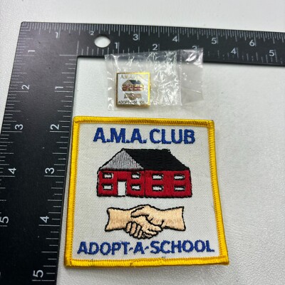 VTG Academy Model Aeronautics ADOPT-A-SCHOOL Patch + Pinback Pin (Aviation) 421O