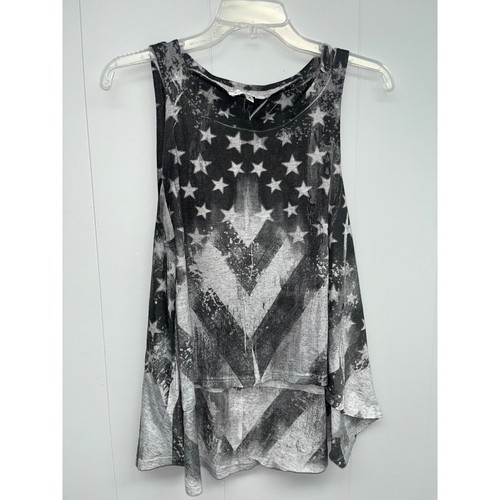 Moa Moa American Flag Womens High Low Tank Size Medium
