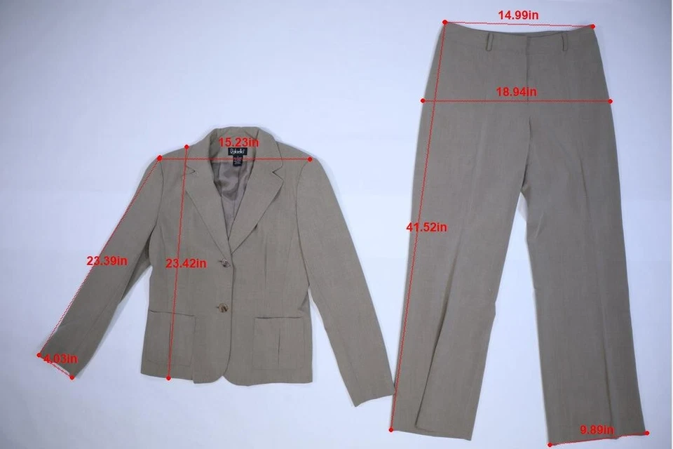 Calça Rafaella marrom bronzeado 2 botões blazer frente plana 2 peças terno calça feminina 8 - Imagem 2 de 4