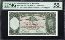 Australia 1 ONE Pound P26a R29 1938 Sheehan McFarlane PMG55 aUNC Note HIGH VALUE