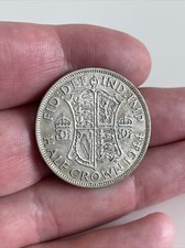 Great Britain 1944 - King George VI - Silver .500 Half Crown Coin - WWII Era