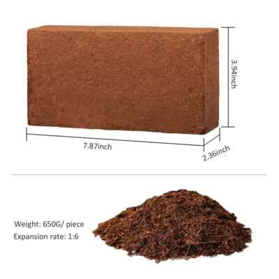 650G/5KG Coco Coir Brick – 2-Pack Coconut Fiber Potting Soil For Plants