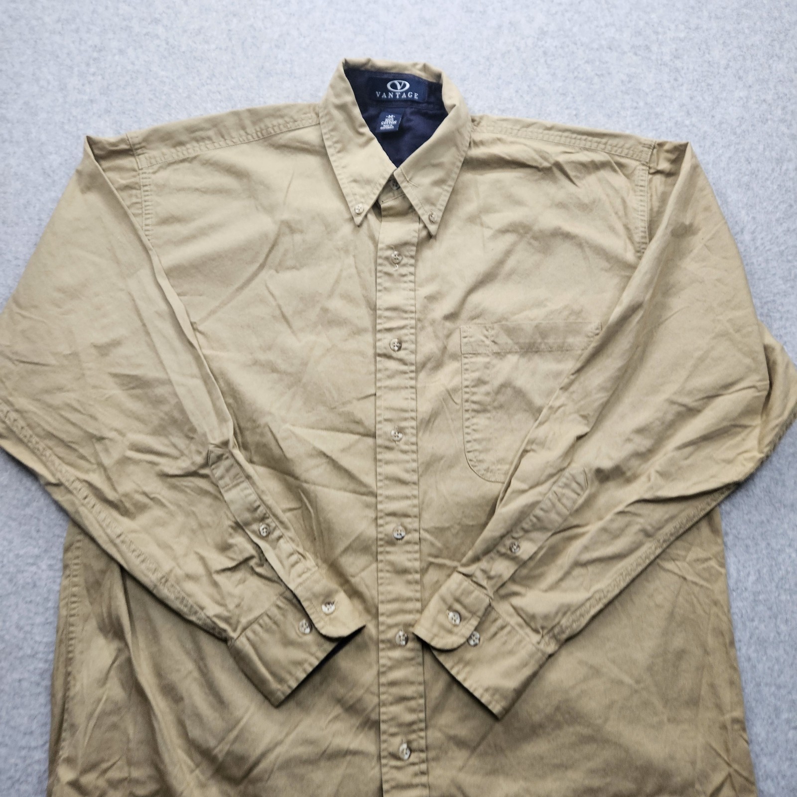 Vantage Men's Medium Brown Button-Down Long Sleev… - image 1