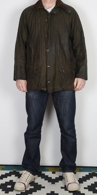 BARBOUR Beaufort Wax Jacket Chest 42 Green Medium Large BARBOUR Beaufort Wax Jacket Chest 42 Green Medium Large