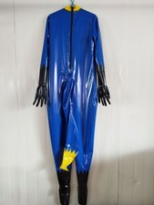 Latex Rubber Gummi Ganzanzug Overall Zentai Anzug Kostüm Cosplay Hood Glove