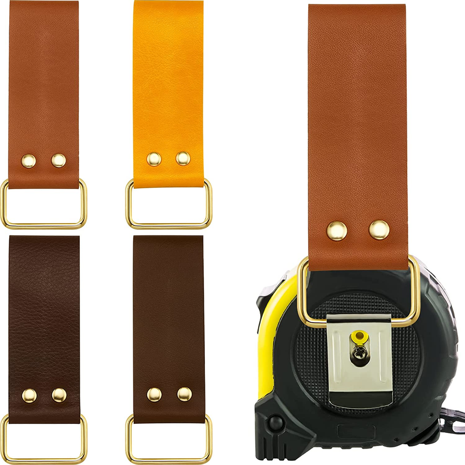 4 Pieces Leather Belt Clip Tape Measure Clip Measuring Tape Clip Tool