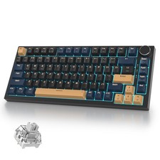 400PRO 75 Wireless Black Blue Gaming Keyboard, Gasket Hot Swappable RGB Mech...