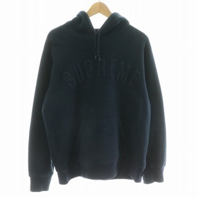 Supreme 18AW Polartec Hooded Sweatshirt Fleece Hoodie Arch Logo M 