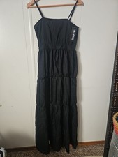 Boohoo Woven Wrap Tiered Maxi Dress Black Size 6