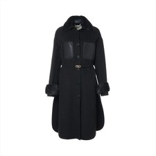 Fendi 22 years Cashmere Long Coat 36 Ladies' Gray FF9400 Mink fur removable