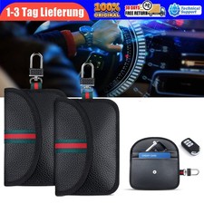 2x Auto Schlüssel Keyless Go Schutz RFID Funk Blocker Tasche Etui Oxford Schwarz
