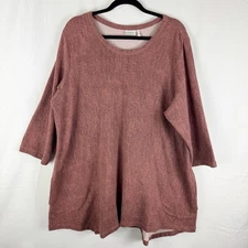 LOGO Lounge Burnt Orange Asymmetrical Hem Tunic Sweater Top Size 3X