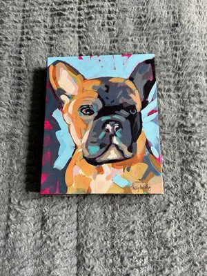 French bulldog, Frenchie, Acrylic On Canvas, Original Painting, Dog Painting