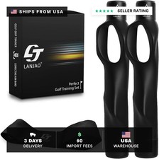 Golf Grip Trainer 2 Pack with Swing Correcting Arm Band, Golf Training Aid, Golf