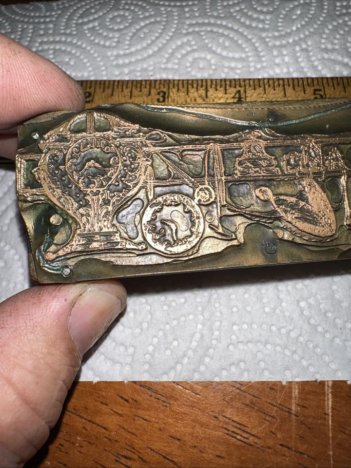 Printing Block ( Room Full of Clocks & Pocket Watches ) Copper Face Block - Image 4 of 4