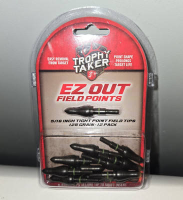 Trophy Taker EZ Out Tight Point Field Tips 5/16'' 125 Grain - 12 Pack