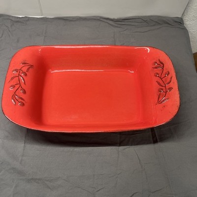 Vintage Cerutti Stoneware Red Rectangular Baking Dish   Portugal 
