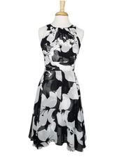 White House Black Market Women's Size 4 Little Black & White Cocktail Dress VGC
