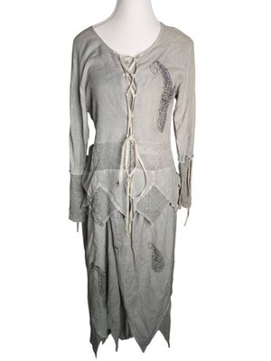 Rare Two Piece Fairy Grunge Whimsical Goth Renaissance Lace Up Blouse And Skirt