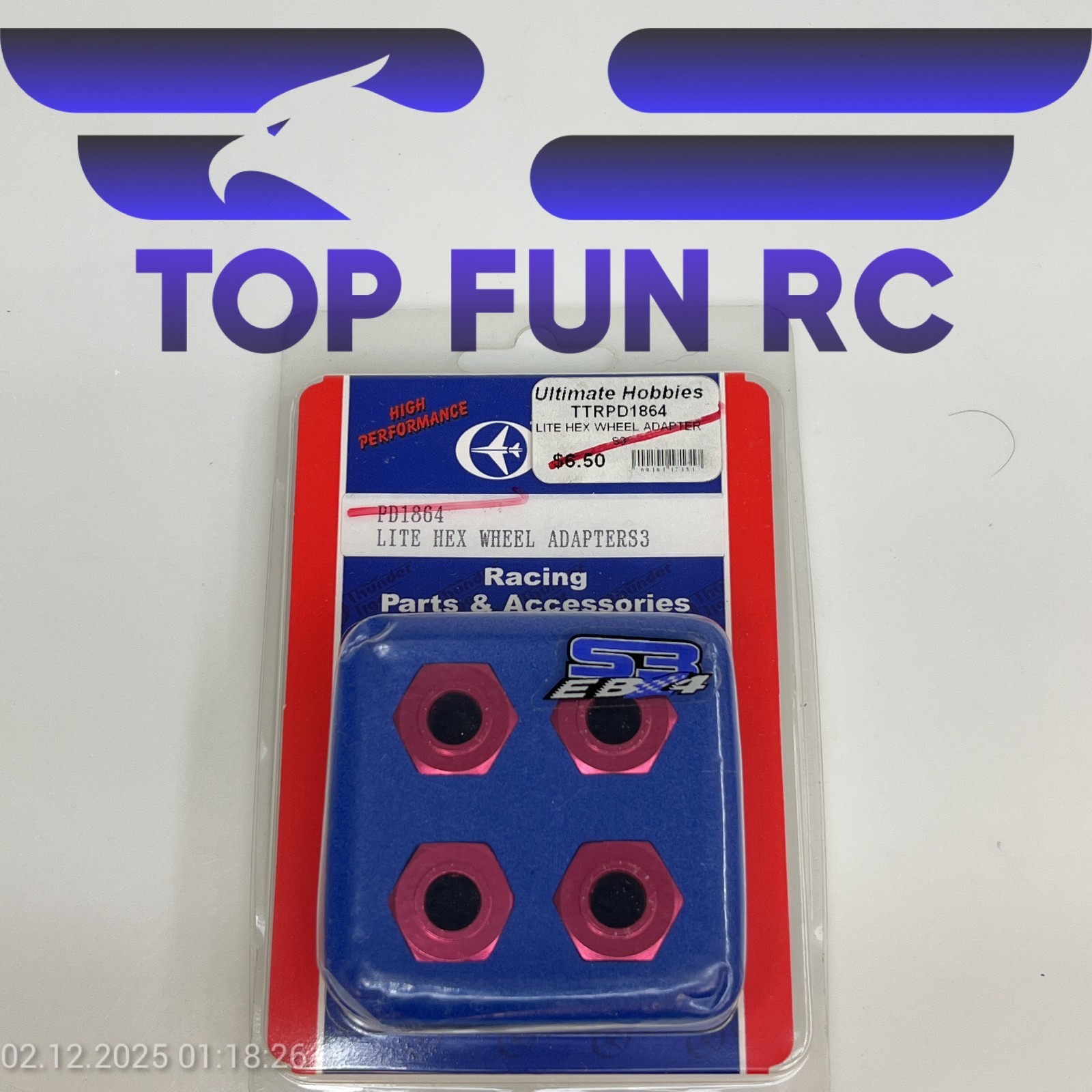 THUNDER TIGER PD1864 LITE HEX WHEEL ADAPTERS FOR EB-4 G3 RC BUGGY