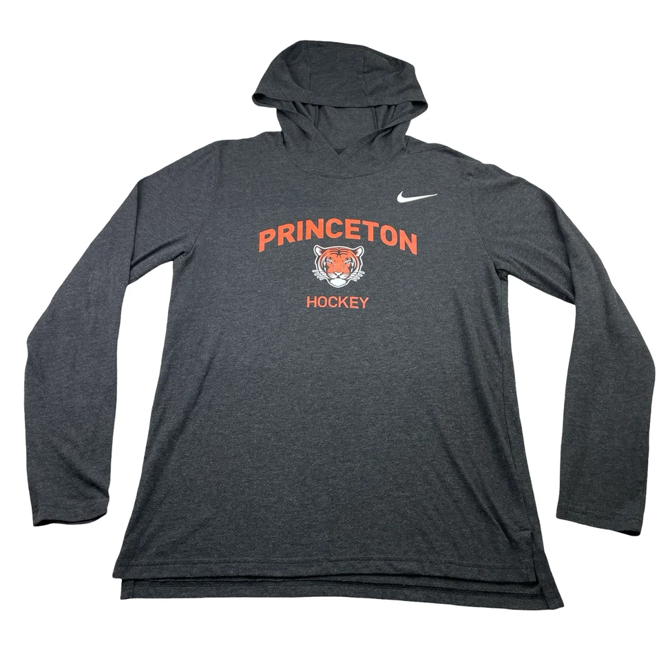 Princeton Tigers Hockey x Nike Team Issued Lightweight Hoodie Gray • Medium - Image 2 of 4